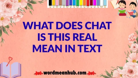 What Does Chat Is This Real Mean in Text
